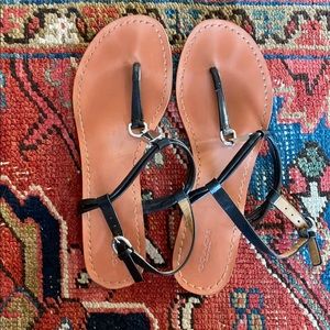 Coach Charleen black leather sandals (8.5)